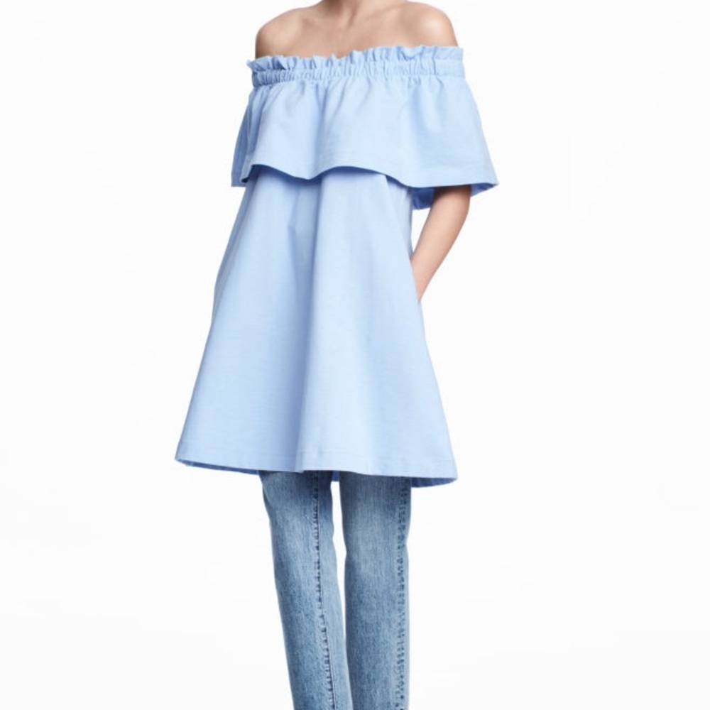 Lightblue H&M strapless dress